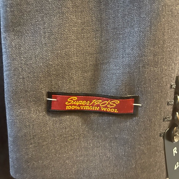 Verno Mens Dark Grey Classic Fit 100% Virgin Wool Two Piece Suit - Picture 3 of 5